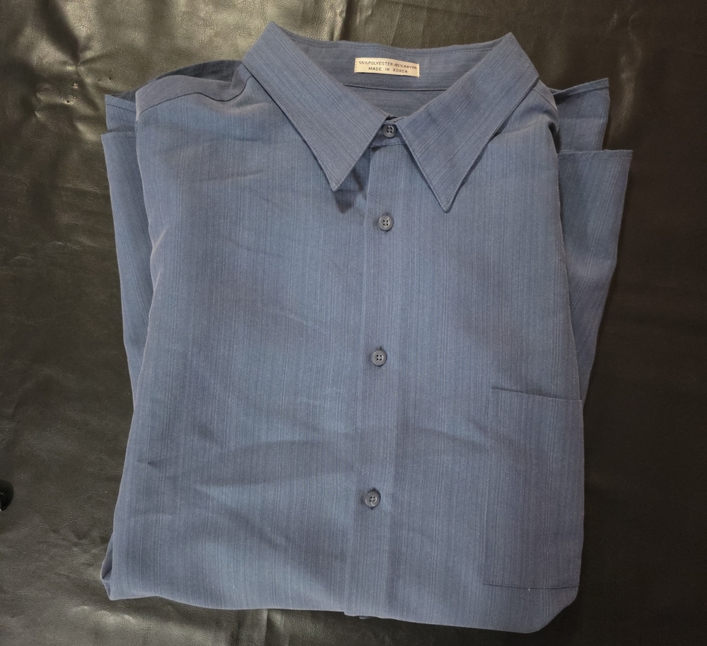 Alfani Men's Slate Blue Pinstripe Dress Shirt